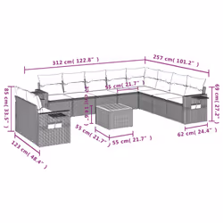 VidaXL 3256970 ensemble de meubles de jardin