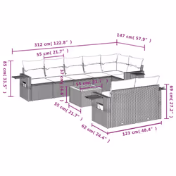 VidaXL 3256979 ensemble de meubles de jardin