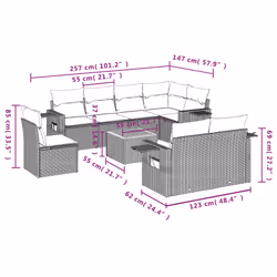 VidaXL 3256982 ensemble de meubles de jardin