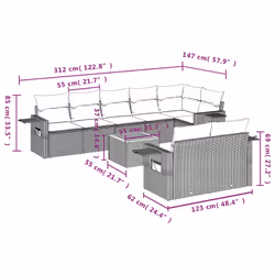 VidaXL 3256984 ensemble de meubles de jardin