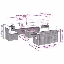 VidaXL 3256989 ensemble de meubles de jardin
