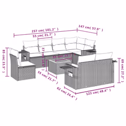 VidaXL 3256990 ensemble de meubles de jardin
