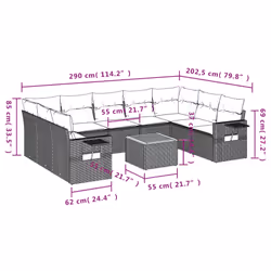 VidaXL 3257036 ensemble de meubles de jardin