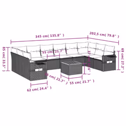 VidaXL 3257066 ensemble de meubles de jardin