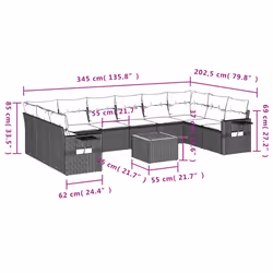 VidaXL 3257070 ensemble de meubles de jardin