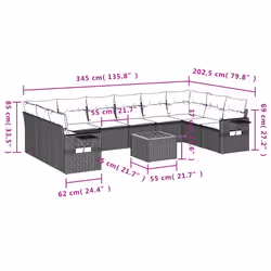 VidaXL 3257075 ensemble de meubles de jardin