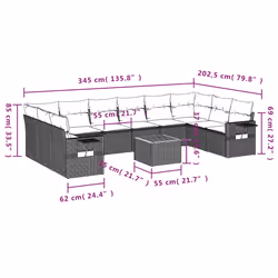VidaXL 3257080 ensemble de meubles de jardin