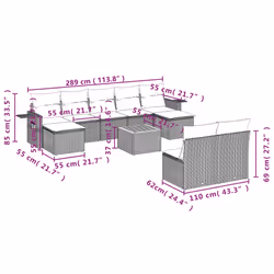 VidaXL 3257091 ensemble de meubles de jardin