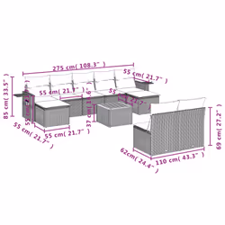 VidaXL 3257092 ensemble de meubles de jardin