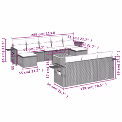 VidaXL 3257117 ensemble de meubles de jardin