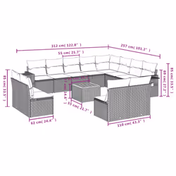 VidaXL 3257141 ensemble de meubles de jardin