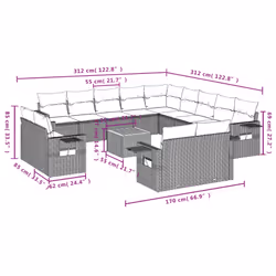 VidaXL 3257168 ensemble de meubles de jardin