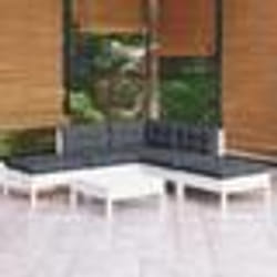 vidaXL Salon de jardin avec coussins 7 pcs beige résine tressée