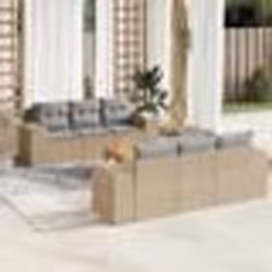 vidaXL Salon de jardin avec coussins 7 pcs beige résine tressée