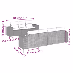 VidaXL 3257684 ensemble de meubles de jardin