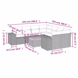 VidaXL 3257705 ensemble de meubles de jardin