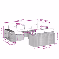 VidaXL 3261288 banc de jardin Rotin, Acier