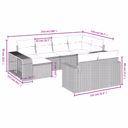VidaXL 3261293 banc de jardin Rotin, Acier