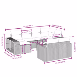 VidaXL 3261295 banc de jardin Rotin, Acier