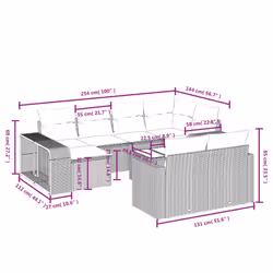 VidaXL 3261299 banc de jardin Rotin, Acier