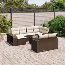 VidaXL 3261303 banc de jardin Rotin, Acier