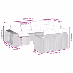 VidaXL 3261306 banc de jardin Rotin, Acier