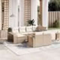 vidaXL Salon de jardin 11 pcs avec coussins beige résine tressée