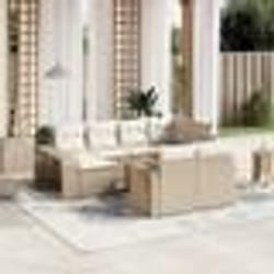 vidaXL Salon de jardin 11 pcs avec coussins beige résine tressée