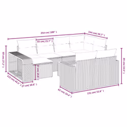 VidaXL 3261310 banc de jardin Rotin, Acier