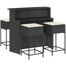 Vidaxl - Ensemble de bar de jardin 5 pcs avec coussins noir poly rotin