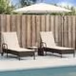 vidaXL Chaises longues avec coussins lot de 2 marron résine tressée