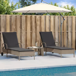 VidaXL 3261439 chaise d'extérieur Terrace Siège rembourré Polyuréthane, Acier Gris