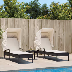 VidaXL 3261569 chaise d'extérieur Linge Siège rembourré Polyuréthane, Acier Crème, Blanc