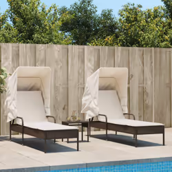 Détendez-vous et profitez du plein air avec ces chaises longues confortables ! Matériau durable : la résine tressée, égalemen ...