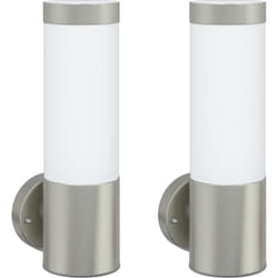 Appliques murales outdoor 2 pcs en acier inoxydable argent IP44 Vidaxl