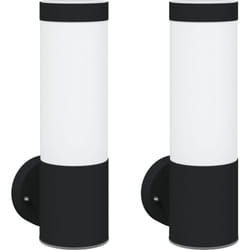 Appliques murales extérieur 2 pcs Acier inoxydable noir IP44 Vidaxl