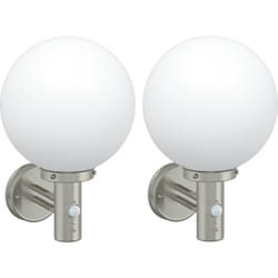 Vidaxl - Appliques murales extérieure avec détecteur 2 pcs en acier inoxydable argent IP44