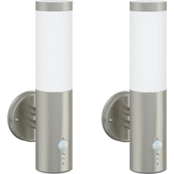 Vidaxl - Applique Murale Extérieure Avec Détecteur 2 pcs Argent Acier Inoxydable IP44