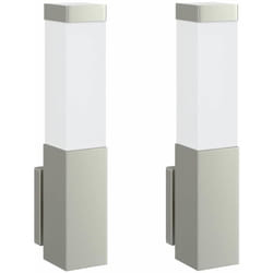 Appliques murales extérieures 2 pcs Argent 10,5 x 6 x 35 cm Vidaxl