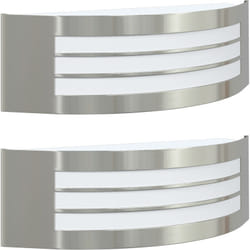Applique murale extérieure 2 pcs Argent Acier inoxydable IP44 vidaXL