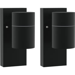 Lumières Murales Extérieures 2 pcs Acier Inoxydable Noir IP44 Vidaxl