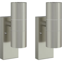 Vidaxl - Appliques Murales Extérieures 2 pcs Argent Acier Inoxydable IP44