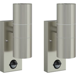 Vidaxl - Appliques Murales Extérieures avec Capteur 2 pcs Argent Acier Inoxydable IP44