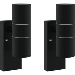 Vidaxl - Appliques murales extérieures 2 pcs Noir Acier inoxydable IP44