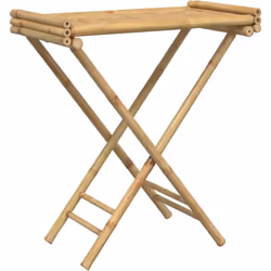 Cette table à plateau pliable moderne en bambou, conçue avec des lignes épurées et simples, est un excellent choix pour votre ...
