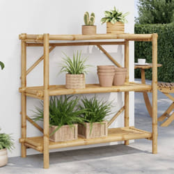 vidaXL Étagère à 3 niveaux 100x40x90 cm bambou