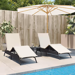 VidaXL 3261578 chaise d'extérieur Terrace Siège rembourré Polyuréthane, Acier Crème, Blanc