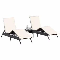 VidaXL 3261578 chaise d'extérieur Terrace Siège rembourré Polyuréthane, Acier Crème, Blanc