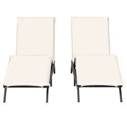 VidaXL 3261578 chaise d'extérieur Terrace Siège rembourré Polyuréthane, Acier Crème, Blanc - Vue supplémentaire 5