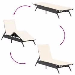 VidaXL 3261578 chaise d'extérieur Terrace Siège rembourré Polyuréthane, Acier Crème, Blanc - Vue supplémentaire 8